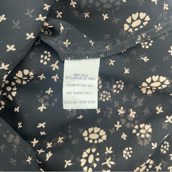 JODI B WISE Black 100% Silk Beach Cover Up Dress Size Medium EUC - Picture 5 of 6